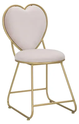 Imagen del producto de Silla Mauro Ferretti, diseño "corazón", 37x47x80 cm, color rosa dorado