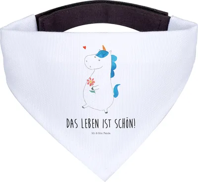 Produktbild von Mr. & Mrs. Panda Hunde Halstuch Einhorn Spaziergang - Weiß - Geschenk, Freude, Freundin, Für, Dreieckstuch, Tuch, Blumen, Unicorn, Hund, Hundehalstuch, Mutter, Motivation