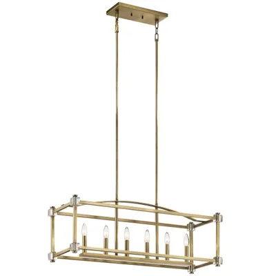 Produktbild von Elstead Cayden Kronleuchter E14 6-fach Naturmessing