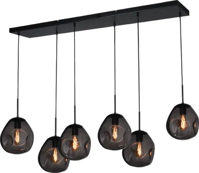 Produktbild von masterlight Pendelleuchte Lava 6-flammig Glas Grau 130x35cm
