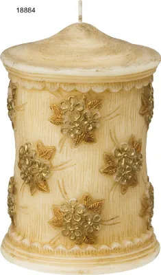 Produktbild von Zierkerze handverziert 17 x 11,5 cm