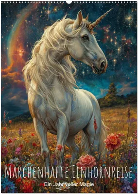 Produktbild von Märchenhafte Einhornreise - Ein Jahr voller Magie (Wandkalender 2026 DIN A2 hoch), CALVENDO Monatskalender