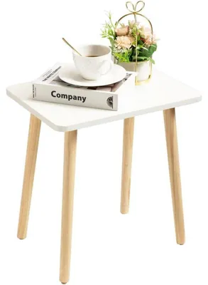 Obrázok produktu pre Príkonový stolík, 40 x 30 x 42 cm, biela farba, materiál: MDF, nožičky z masívneho dreva