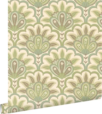 Produktbild von ESTAhome Tapete orientalisches Barockmotiv Grün 50 x 900 cm