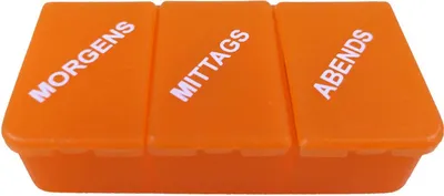 Produktbild von Tablettendose orange-transparent - 3 Fächer