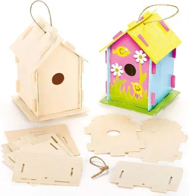 Image de Kit de construction de nichoirs en bois, lot de 2, 17 cm, à monter soi-même