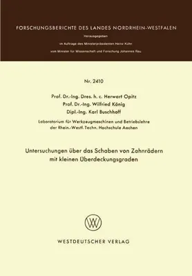 Obrázok produktu pre Untersuchungen über das Schaben von Zahnrädern mit kleinen Überdeckungsgraden