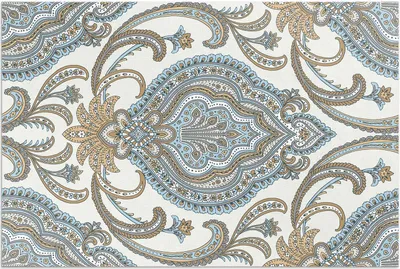 Produktbild von Orientalische Blumen, dekoratives Pflanzenmotiv – Vinylteppich – 150x225 cm – Outdoor Teppich – Terrasse – Wetterfest – Modern