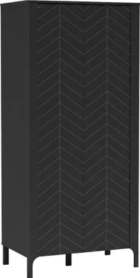 Produktbild von BETTSO LUMI zweitüriger geräumiger Kleiderschrank Schwarz für das Wohnzimmer