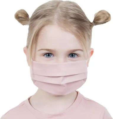 Produktbild von 4 Stück Kinder Maske Staub Baumwoll Gesichtsmaske waschbar 2-Lagen Puderrosa