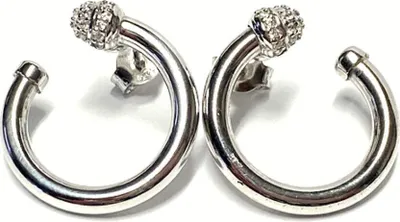 Produktbild von Ohrstecker 925/- Sterling Silber rhodiniert poliert einfarbig modern ausgefallen Zirkonia