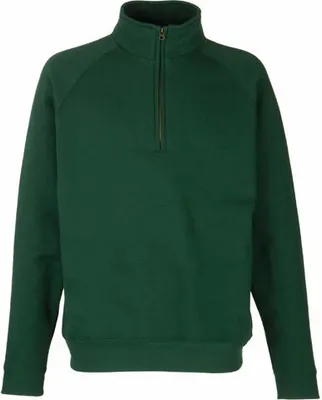 Produktbild von Fruit of the Loom - Classic Zip Neck Sweat - Bottle Green - S