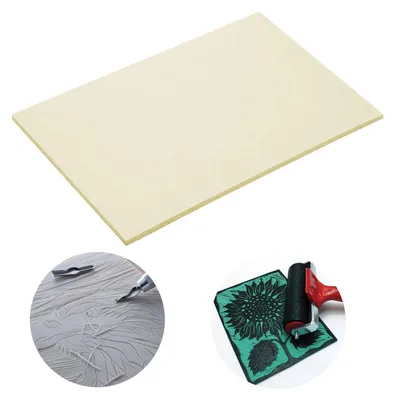 Produktbild von Linoleum SOFT Linolschnittplatte Essdee SoftCut BEIGE ecru 21x15cm