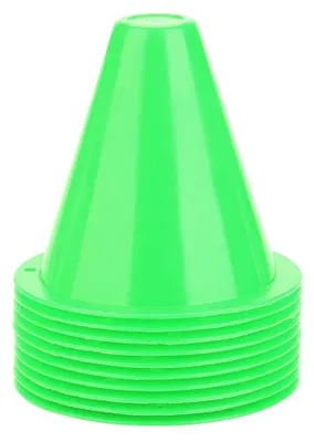 Produktbild von Kunststoff-Trainingskegel, Set mit 10 Stück, 8,5 x 8,5 cm, 5 verschiedene Farben