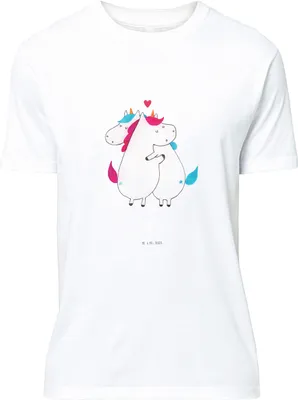 Produktbild von Mr. & Mrs. Panda Tshirt Einhorn Mitteilung - Weiß - Geschenk, Unicorn, Spruch, T-Shirt, S, Lustiges, mit, Valentinstag, Motiv, Ehe, Einhörner