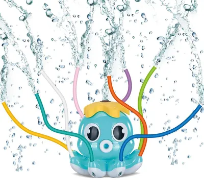 Produktbild von Wassersprinkler Kinder mit 8 Sprüharmen, buntes Wasserspielzeug für Garten, Outdoor & Sommer, für Jungen & Mädchen