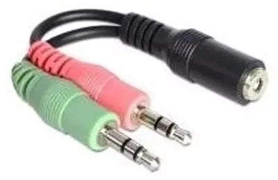 Produktbild von Delock - Audio-Adapter - mini-phone stereo 3.5 mm weiblich zu mini-phone stereo 3.5 mm männlich - 12 cm