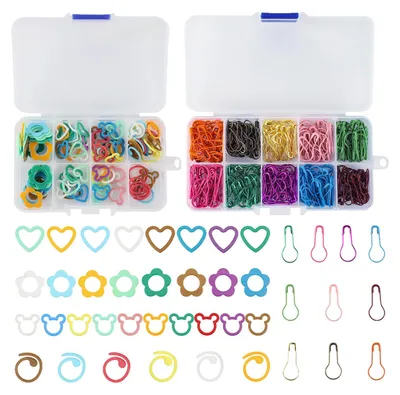 Produktbild von Maschenmarkierer Set für Stricken und Häkeln - 420 Stück mit Aufbewahrungsbox