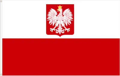 Polen Flagge mit Wappen, Premium, 150x90 cm