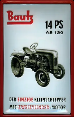 Produktbild von Blechschild Bautz Kleinschlepper Traktor Trecker Schild Werbeschild