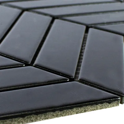 Produktbild von Keramik Mosaik Fliesen Elbistan Schwarz Glänzend