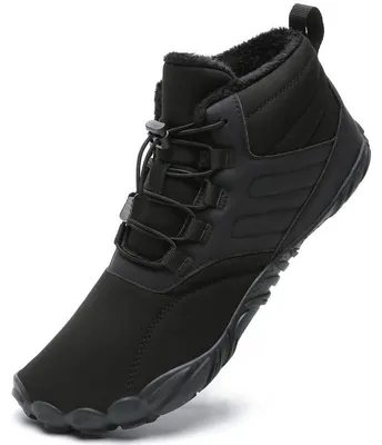 Produktbild von Warme Winterstiefel Barefoot Rutschfest Uni Schwarz 40