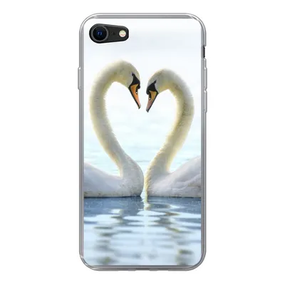 Produktbild von MuchoWow® Handyhülle Schutzhülle Hülle für iPhone 8 Schwäne - Herz - Ehepaar Silikon Softcase Handy Hülle - Schutzhaube
