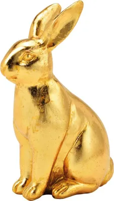 Image de Lapin de Pâques Lapin Déco Pâques Figure Polyrésine or 16 cm