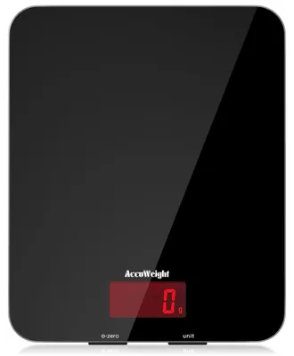 Digitale Küchenwaage 5 kg / 1 g, gehärtetes Glas, schwarz