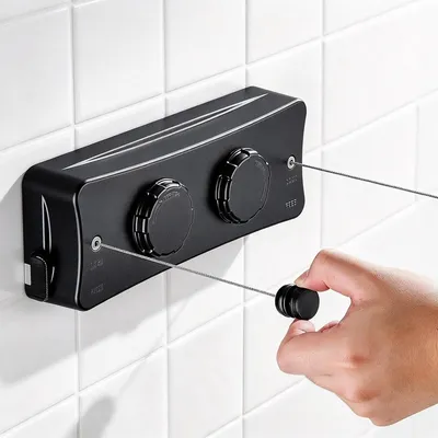 Imagen del producto de Tendedero extensible - Acero inoxidable - 5,2 m - Negro