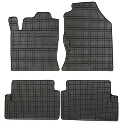 Zdjęcie produktu dla do Ford Focus od 1998-10/2004 Dopasowane dywaniki gumowe PETEX 4-częściowe czarne dywaniki na każdą pogodę Gumowe dywaniki podłogowe