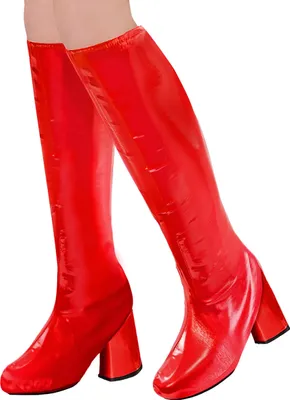 Image de Bottes rétro années 60 genou pour femme rouge - taille unique