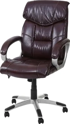 Image de Chaise de bureau HWC-A71, fauteuil de direction pivotant, similicuir ~ bordeaux