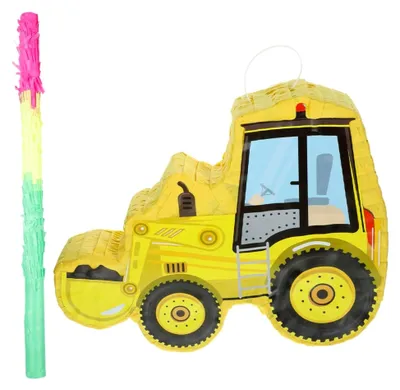 Produktbild von Gelbe Bagger-Piñata für Geburtstagsfeiern – Kreative Partydekoration für Baupartys