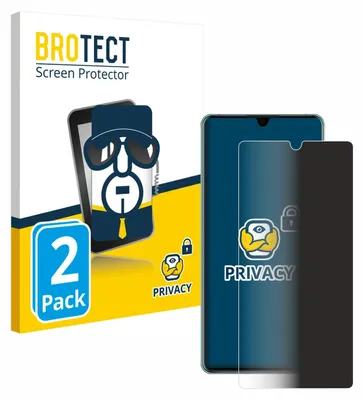 The image shows the packaging of a BROTECT screen protector for a Huawei P30, highlighting its privacy features.
