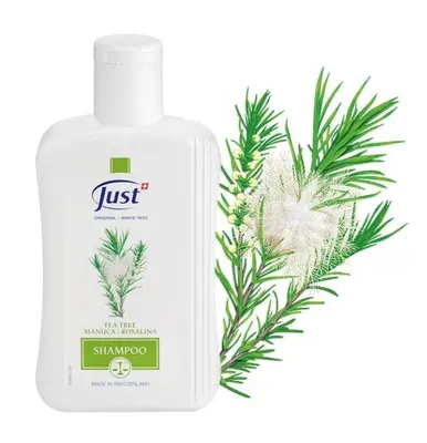 Image de Ensemble d'huile essentielle de manuca rosalina à l'arbre à thé (10 ml) et de shampooing (125 ml).