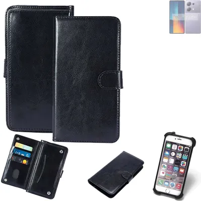 Produktbild von K-S-Trade 360° Hülle kompatibel mit Xiaomi POCO M6 Pro schwarz Kunstleder Case BookCase WalletCase Kunstlederederhülle Handyhülle, Rundumschutz