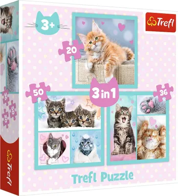 Zdjęcie produktu dla Zestaw puzzli Trefl 3 w 1 dla kociąt
