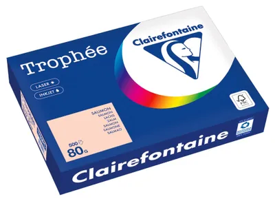 Produktbild von Clairefontaine - Trophée farbiges Papier, A4, 80 g, 500 Blatt, lachsfarben