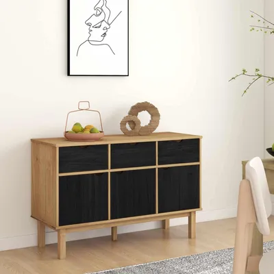 Imagen del producto de vidaXL, aparador OTTA, color marrón y , 114 x 43 x 73,5 cm
