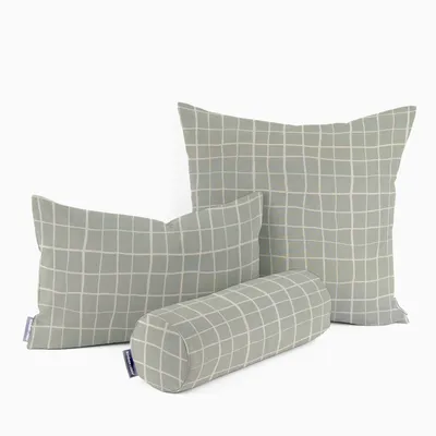 Produktbild von Kissenhülle Gitter Karo grau weiß div. Größen von SCHÖNER LEBEN.  Größe 30x50cm (HxB) 30x50cm (HxB) Größe