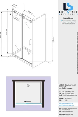 Obrázek produktu pro Glaszentrum Hagen - Dveře do sprchové niky posuvný systém ESG 100x195cm