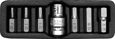 Obrázok produktu pre Yato Allen kúsky 7elem. 4-12mm + adaptér 0412