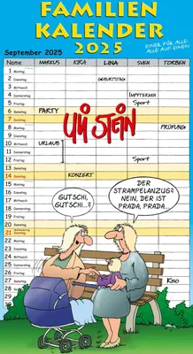 Produktbild von Uli Stein Familienkalender 2025: Familienplaner mit 5 Spalten