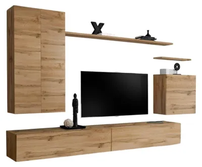 Productafbeelding van Composition murale SWITCH II zwevend TV-meubel in Wotan-eiken 270 cm