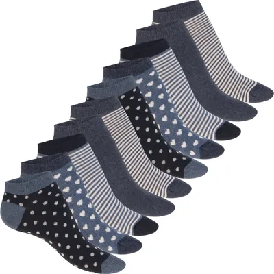 Produktbild von Celodoro Damen Süße Eco Sneaker Socken (10 Paar) Kurzsocken aus regenerativer Baumwolle - Princess Blue 39-42