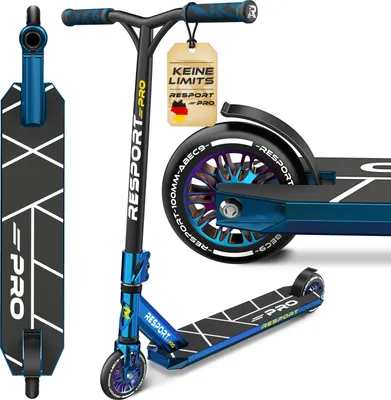 Image de RE:SPORT® Stunt Scooter REVO PRO pour enfants et adultes avec béquille | Stuntroller professionnel 110mmPolyuréthaneWheels & Y-Bar | Stuntscooter Kickscooter ABEC 9 roulement à billes | Trottinette Trickroller