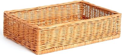 Auslagekorb aus Naturweide Aufbewahrungskorb handgefertigt | Brotkorb 40x30x10cm Weidenkorb rechteckig