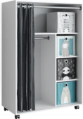Produktbild von Kleiderschrank Vicco Doros Weiß 100 x 146.6 cm mit Faltboxen, Model 40642