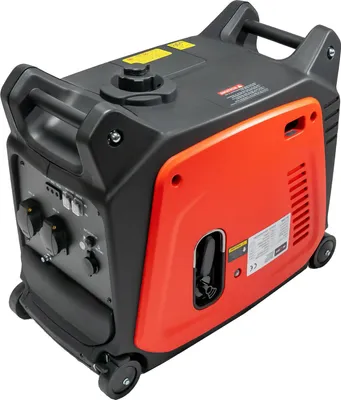 Produktbild von Grafner Stromerzeuger Inverter Genrator 3100 W (2,8 KW Dauerleistung), Benzinbetrieb 4 Takt, 2x 230V, Invertertechnologie für empfindliche Geräte, mit Rädern, digitaler Benzin Notstrom Aggregat 3000